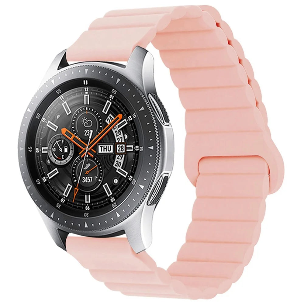 For Haylou RT / RT2 / GST / GS / RS3 / Huawei Watch 3 / Xiaomi Watch S1 / S1 Active, Magnetic Watch Band 22mm Universal Silicone Wrist Strap - Pink - 2
