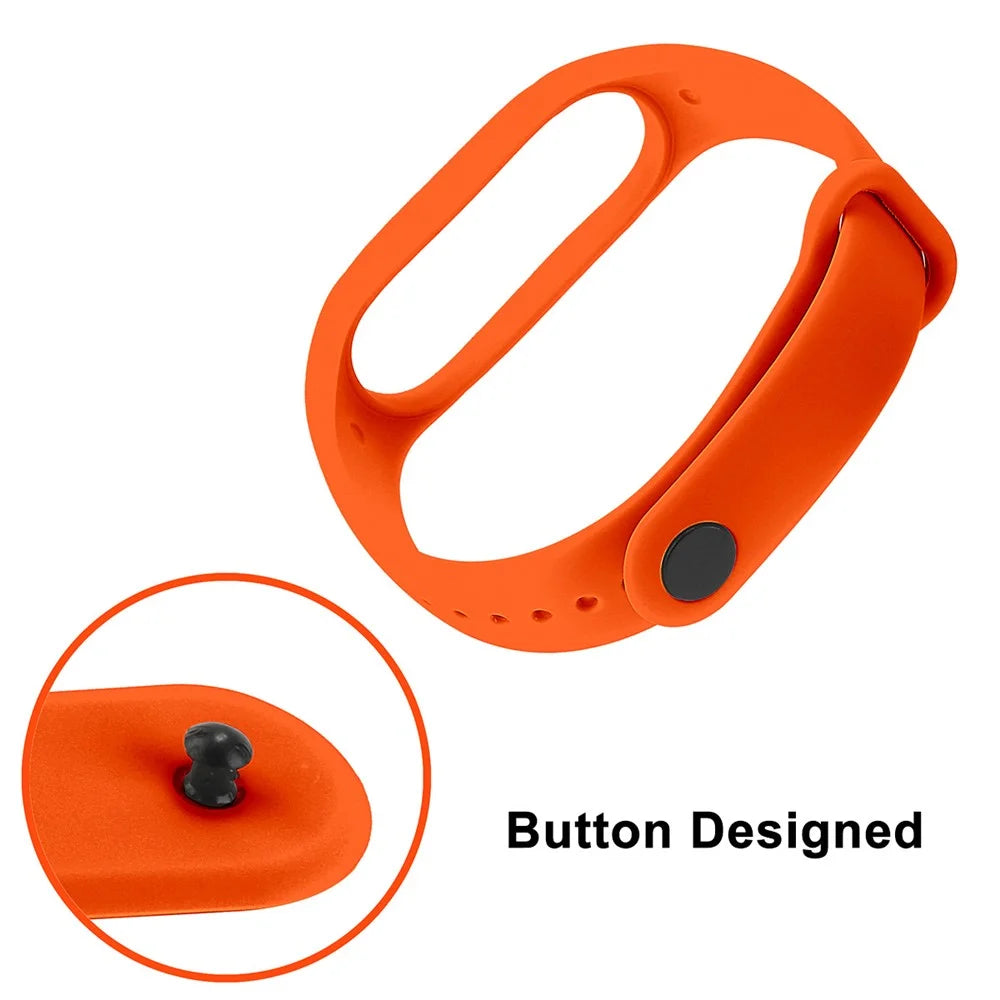 JUNSUNMAY For Xiaomi Mi Band 5 / 6 / 7 TPU Watch Band Quick Release Wrist Strap for Sports Watch Replacement Accessories - Orange - 6
