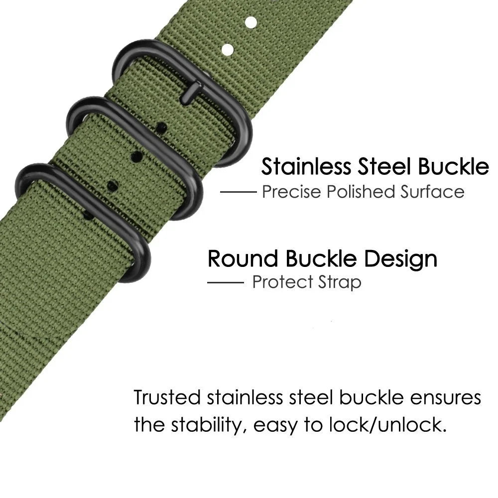 For Garmin Fenix 7S / 6S Pro / 5S Plus Watch Bands 20mm Nylon Wrist Strap with Stainless Steel Three Loops - Green - 4