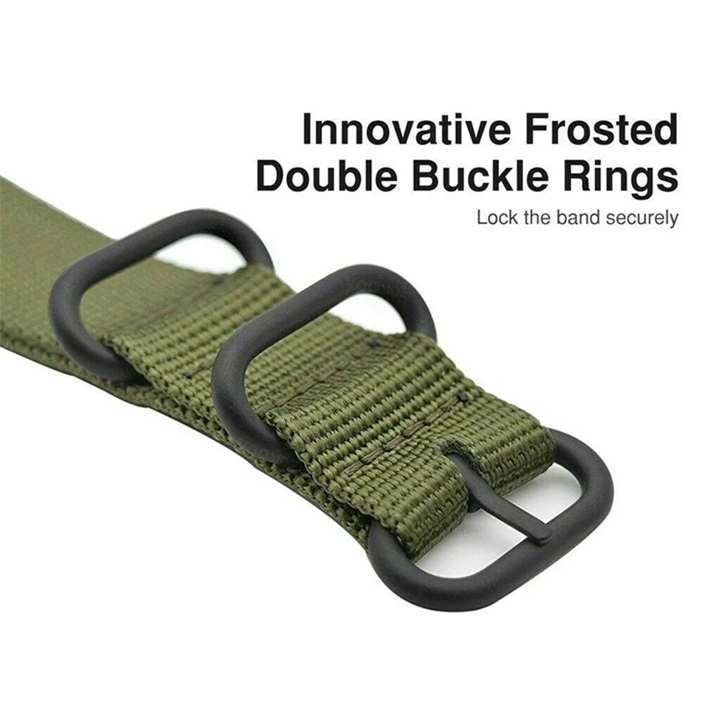 For Garmin Fenix 7S / 6S Pro / 5S Plus Watch Bands 20mm Nylon Wrist Strap with Stainless Steel Three Loops - Green - 6