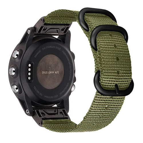 For Garmin Fenix 7X  /  6X Pro  /  Tactix7 Adjustable Wrist Band 26mm Nylon Watch Strap Replacement Watchband - Green - 1