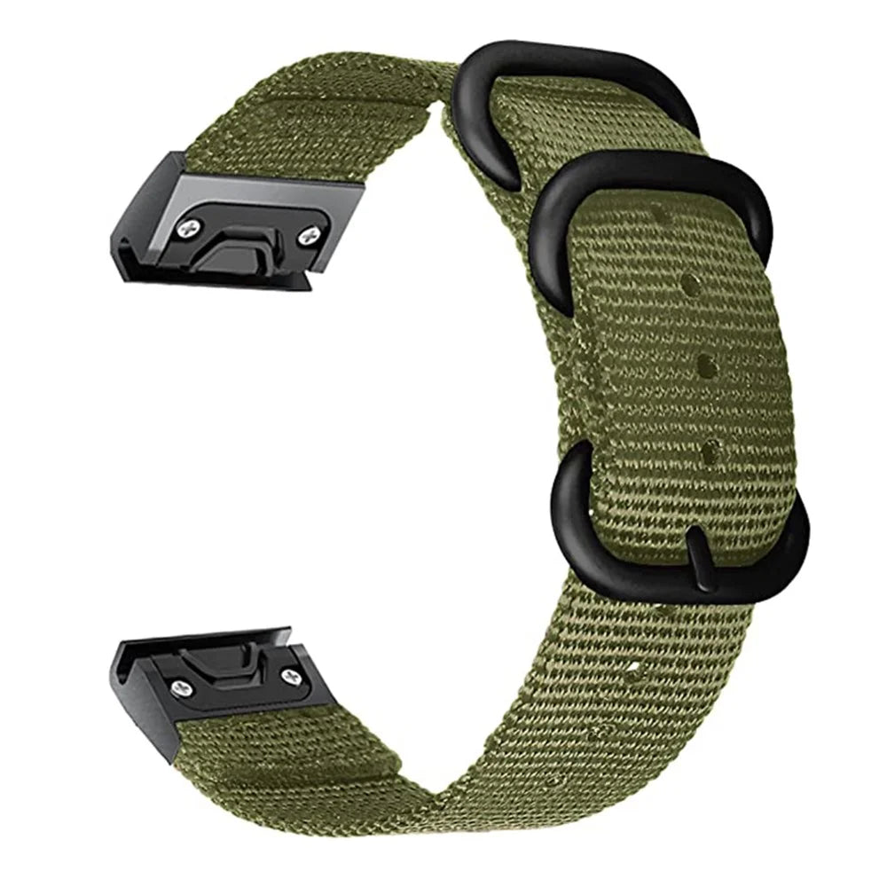 For Garmin Fenix 7X  /  6X Pro  /  Tactix7 Adjustable Wrist Band 26mm Nylon Watch Strap Replacement Watchband - Green - 2