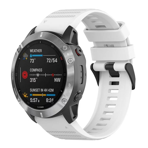 For Garmin Forerunner 955 / Forerunner 945 / Forerunner 935 / Descent G1 Silicone Replacement Band 22mm Sports Strap Wristband with Screwdrivers - White - 1