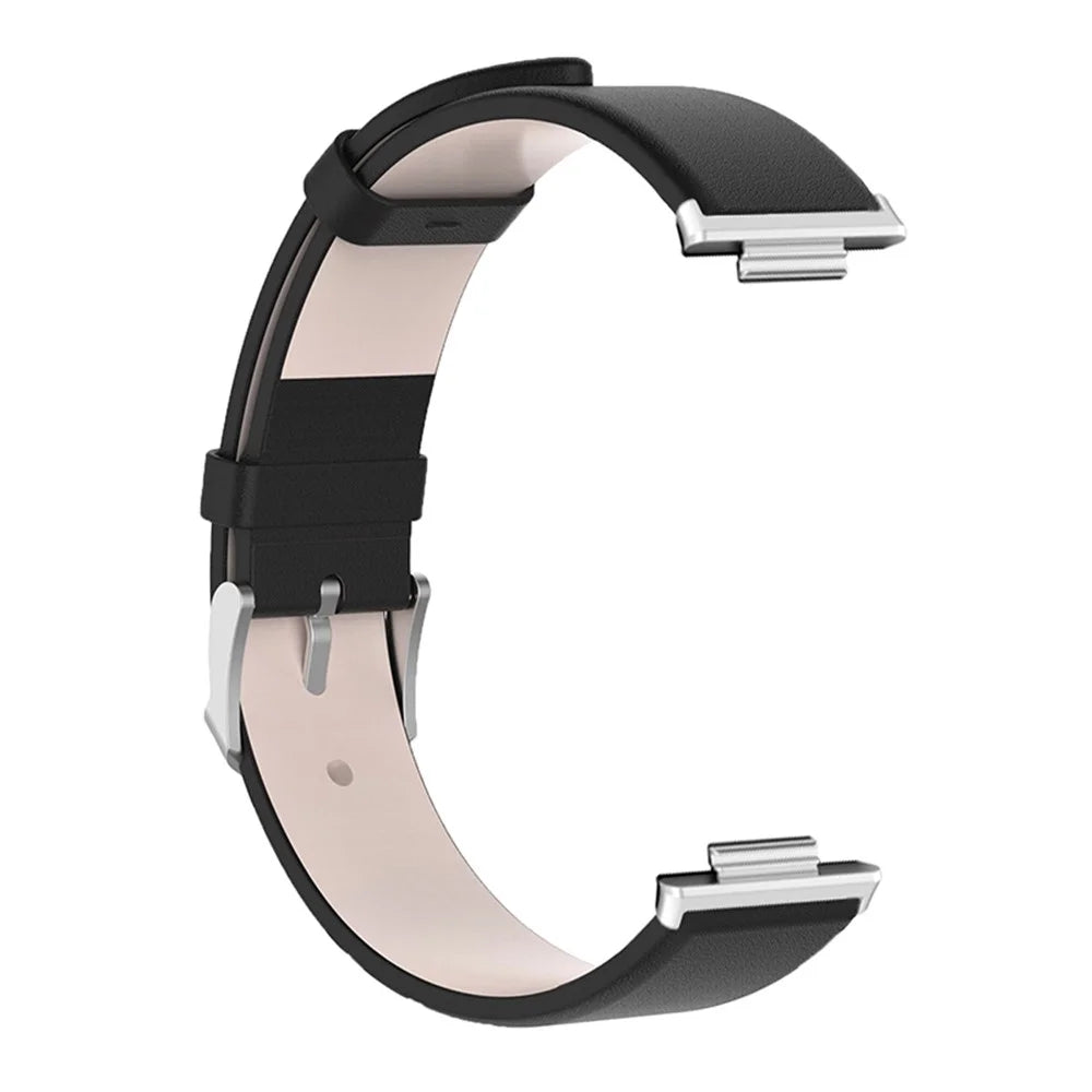 For Huawei Watch Fit 2 Leather Watch Strap Quick Release Wrist Band Sports Watch Watchband Replacement - Black - 3