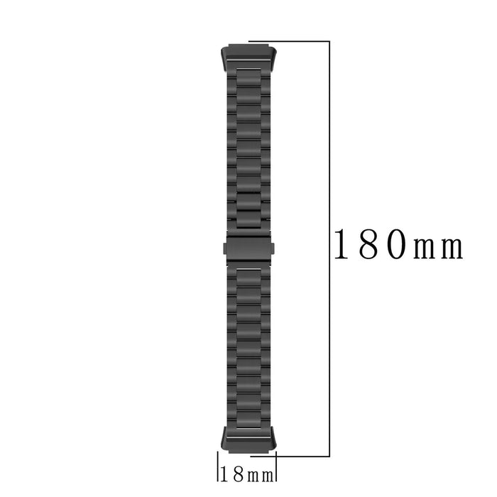 For Huawei Band 7 Stainless Steel Smart Watch Band Three Beads Replacement Strap with Folding Buckle - Gold - 5