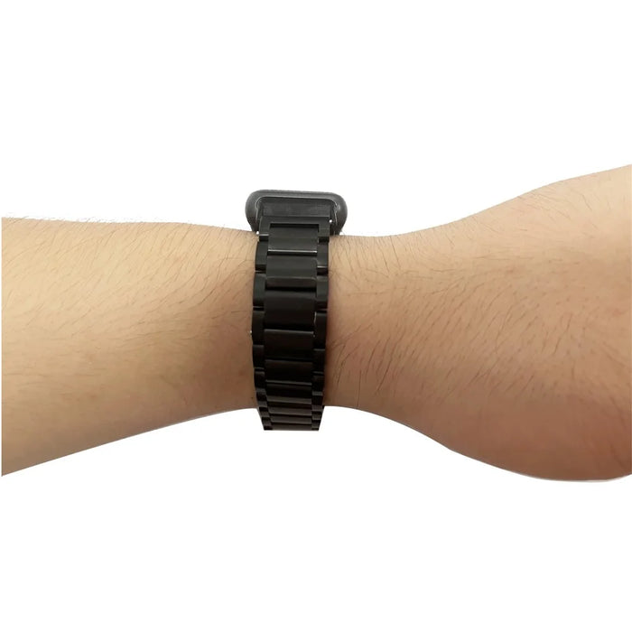 For Huawei Band 7 Stainless Steel Smart Watch Band Three Beads Replacement Strap with Folding Buckle - Gold - 6