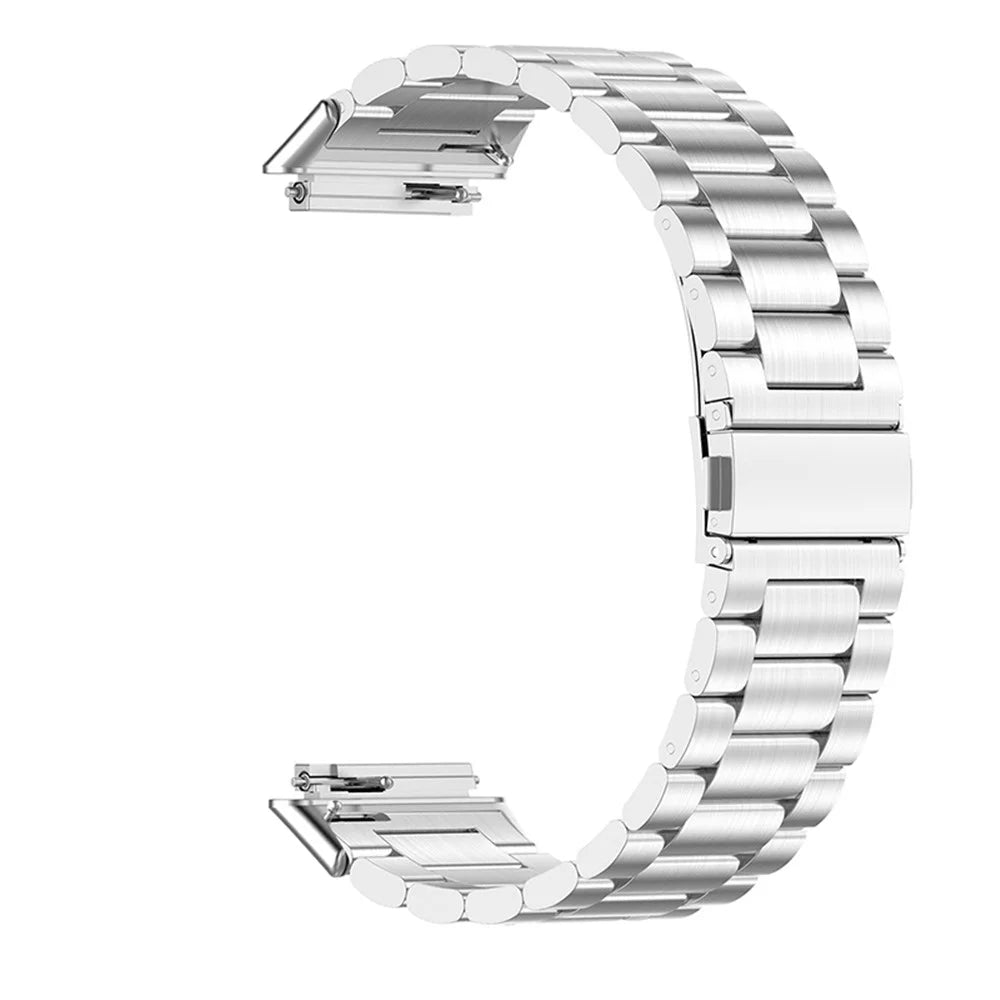 Watch Band for Huawei Band 7, Three Beads Stainless Steel Wrist Strap Replacement - Silver - 3