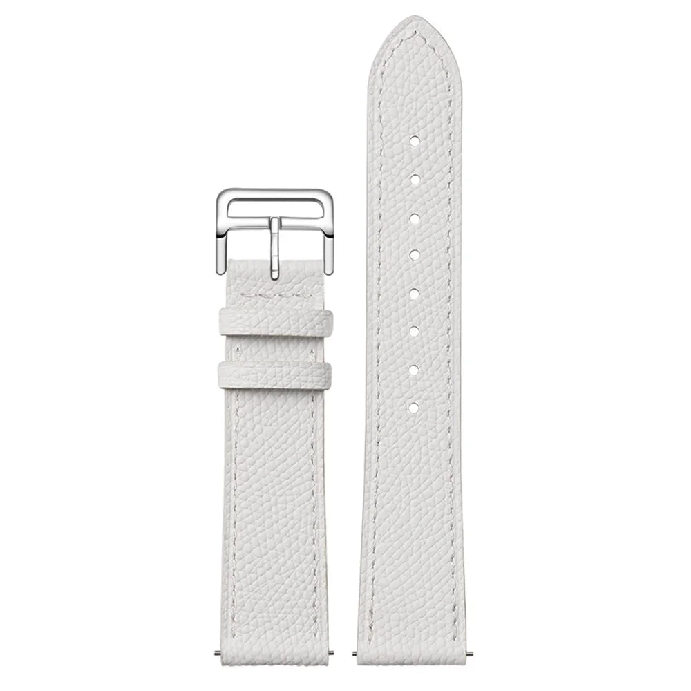 XIAOMI YOUPIN for Haylou LS02 / RS4 Plus LS11 20mm Watch Bands Replacement Strap Textured Genuine Leather Adjustable Wrist Strap - White - 3