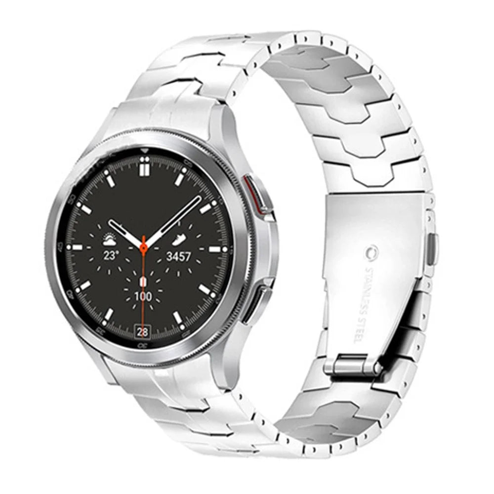 For Samsung Galaxy Watch6 40mm 44mm / Watch6 Classic 43mm 47mm / Watch 5 40mm 44mm / 5 Pro 45mm / Watch4 40mm 44mm Stainless Steel Wrist Strap Smart Watch Band - Silver - 2