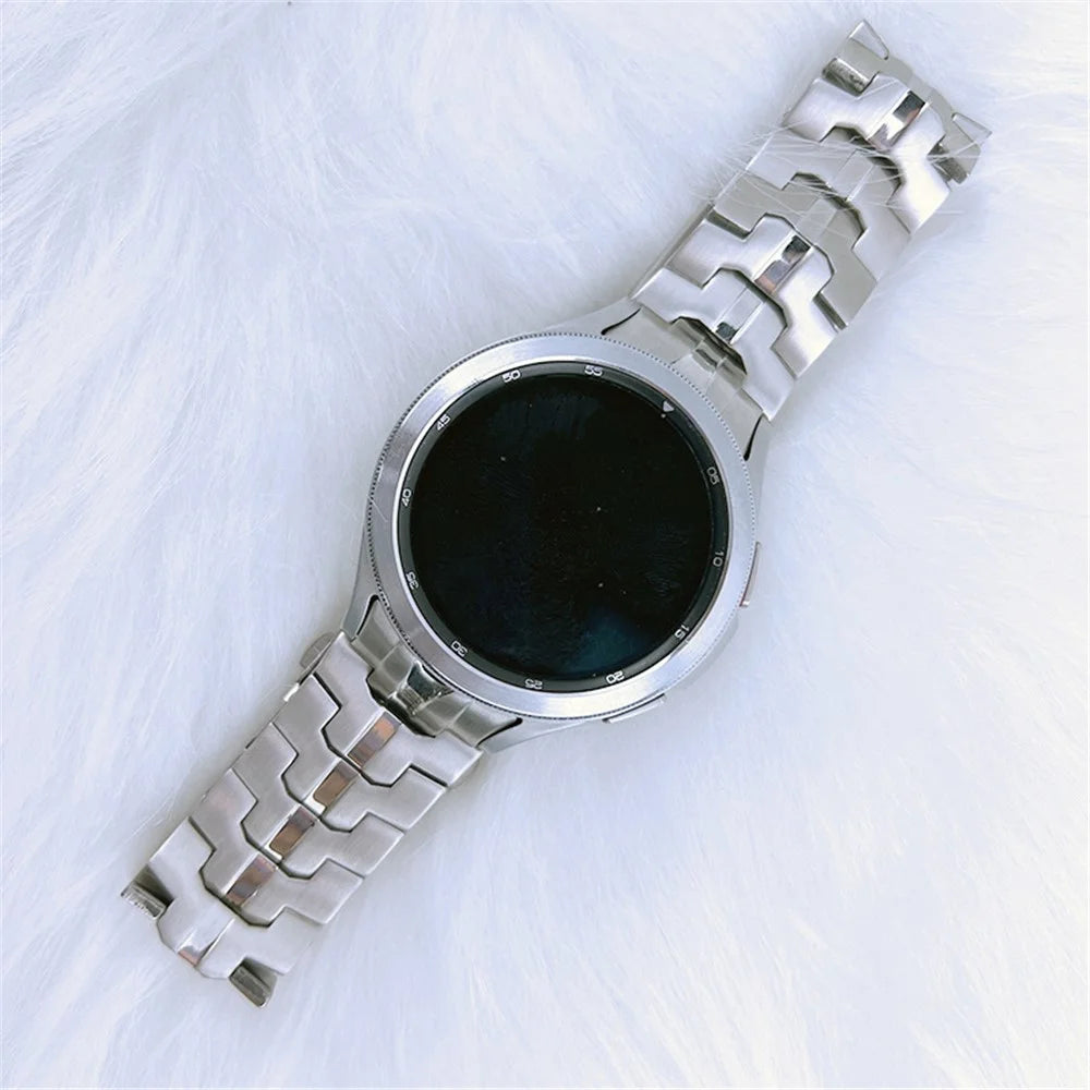 For Samsung Galaxy Watch6 40mm 44mm / Watch6 Classic 43mm 47mm / Watch 5 40mm 44mm / 5 Pro 45mm / Watch4 40mm 44mm Stainless Steel Wrist Strap Smart Watch Band - Silver - 3