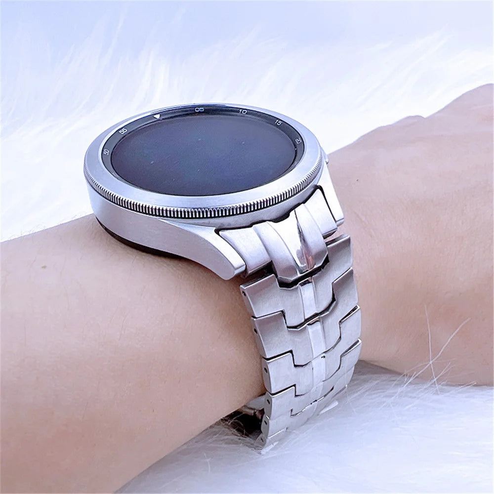 For Samsung Galaxy Watch6 40mm 44mm / Watch6 Classic 43mm 47mm / Watch 5 40mm 44mm / 5 Pro 45mm / Watch4 40mm 44mm Stainless Steel Wrist Strap Smart Watch Band - Silver - 5