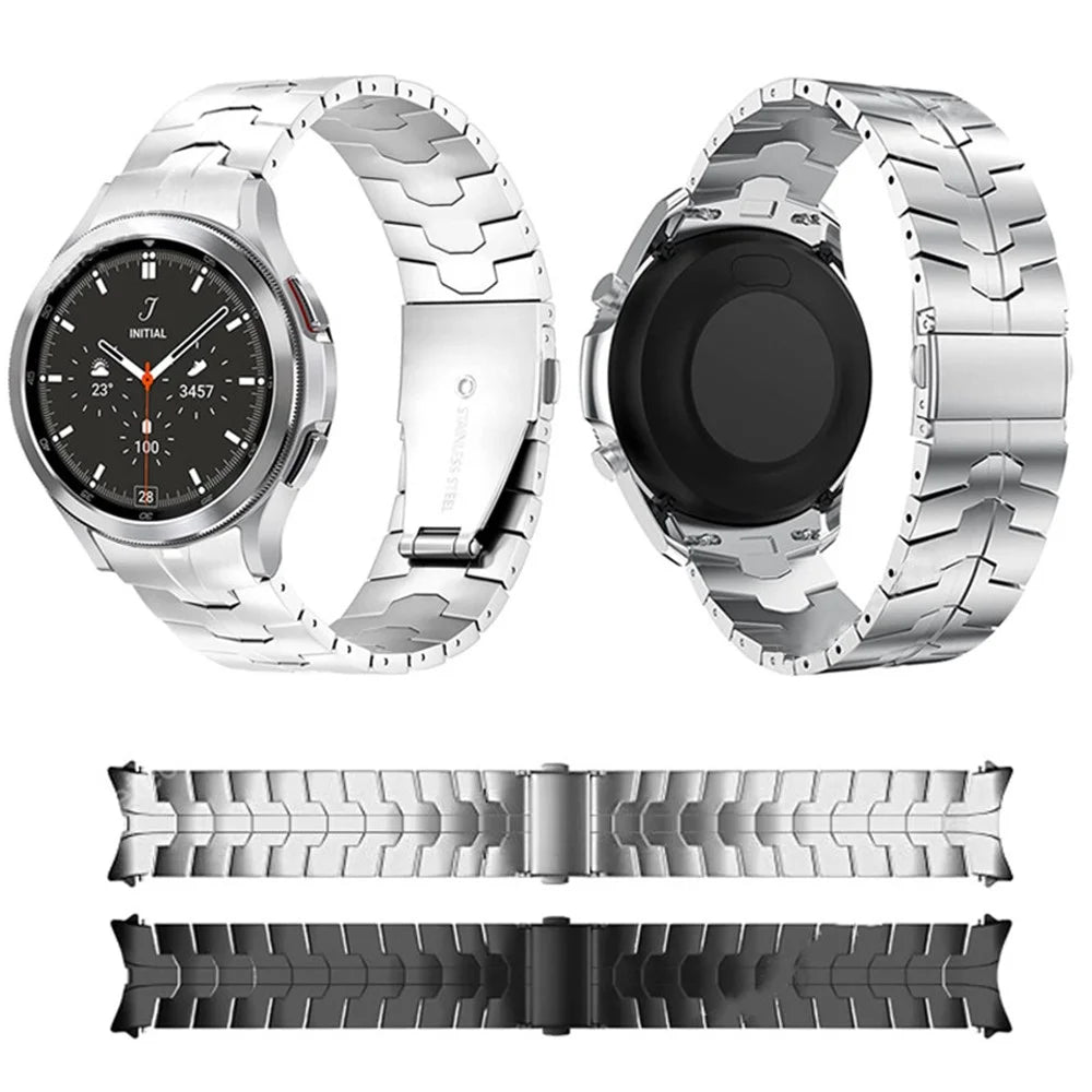 For Samsung Galaxy Watch6 40mm 44mm / Watch6 Classic 43mm 47mm / Watch 5 40mm 44mm / 5 Pro 45mm / Watch4 40mm 44mm Stainless Steel Wrist Strap Smart Watch Band - Silver - 6