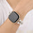 For Fitbit Versa 3 / Sense Two Rows Rhinestone Pearl Bracelet Wrist Strap Replacement Smart Watch Band - White - 3