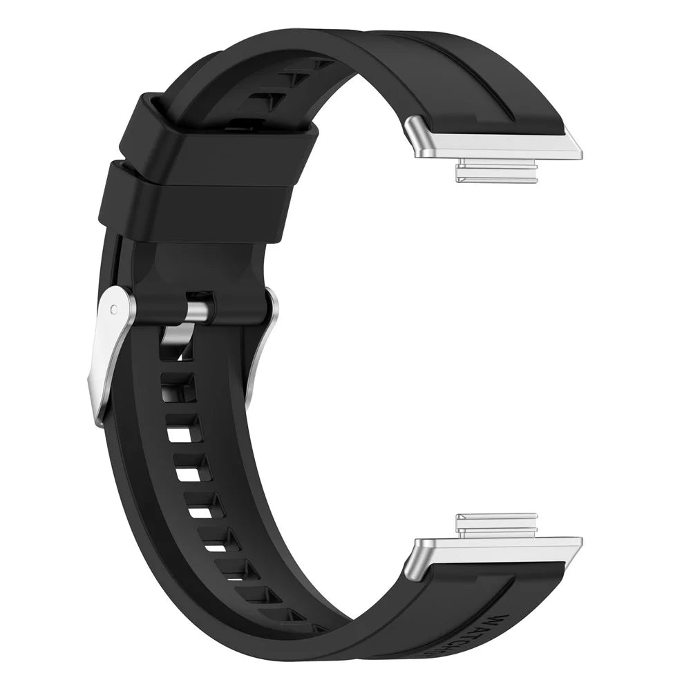 For Huawei Watch Fit 2 Quick Release Watch Strap Silicone Wrist Band Sports Watch 20mm Watchband with Buckle - Black - 4