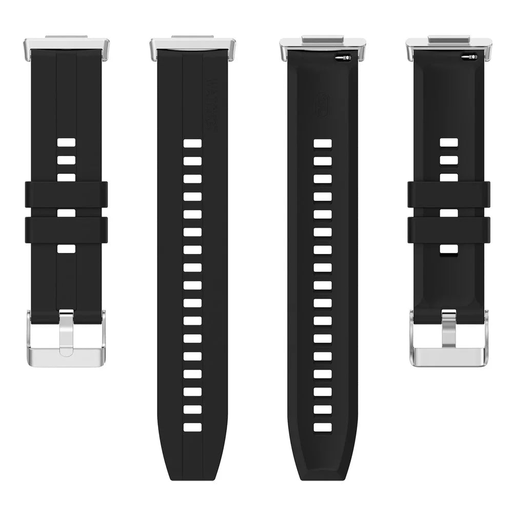 For Huawei Watch Fit 2 Quick Release Watch Strap Silicone Wrist Band Sports Watch 20mm Watchband with Buckle - Black - 5
