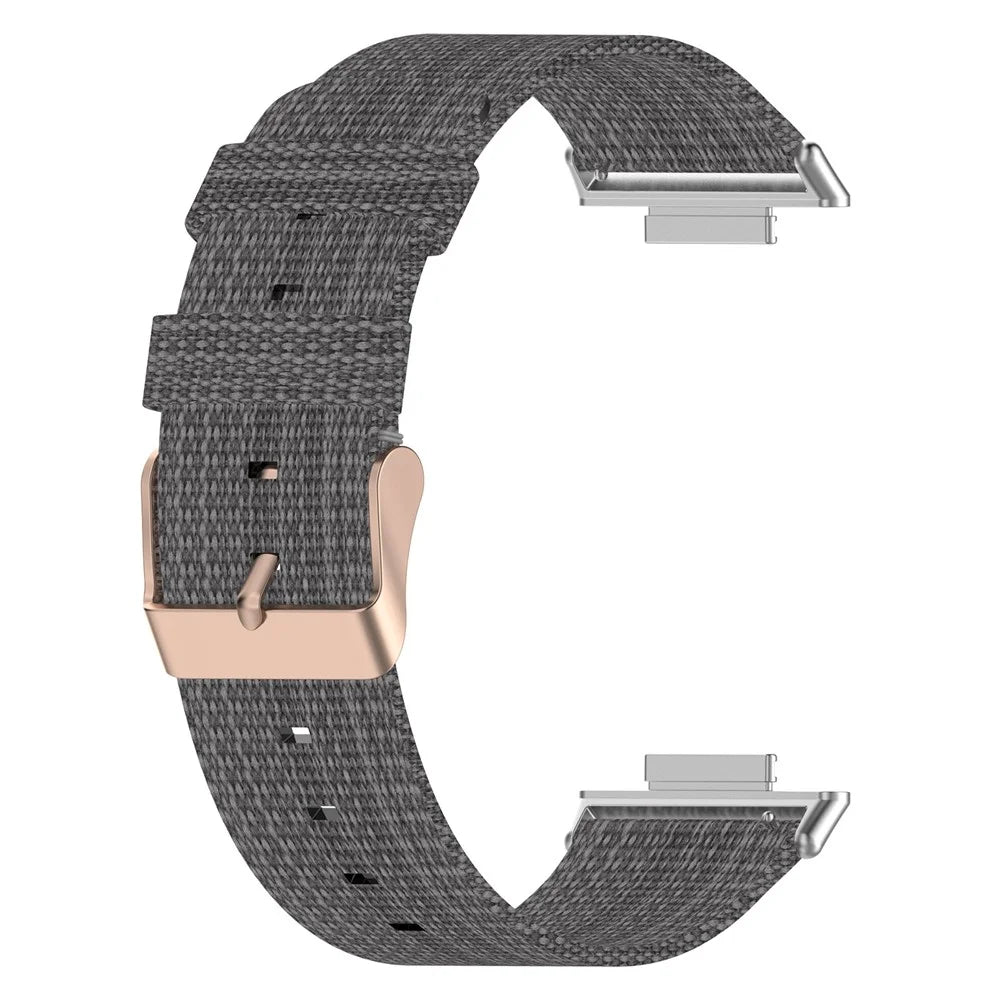 For Huawei Watch Fit 2 Watch Strap with Buckle Nylon Wrist Band Sports Watch 20mm Quick Release Watchband - Dark Grey - 3