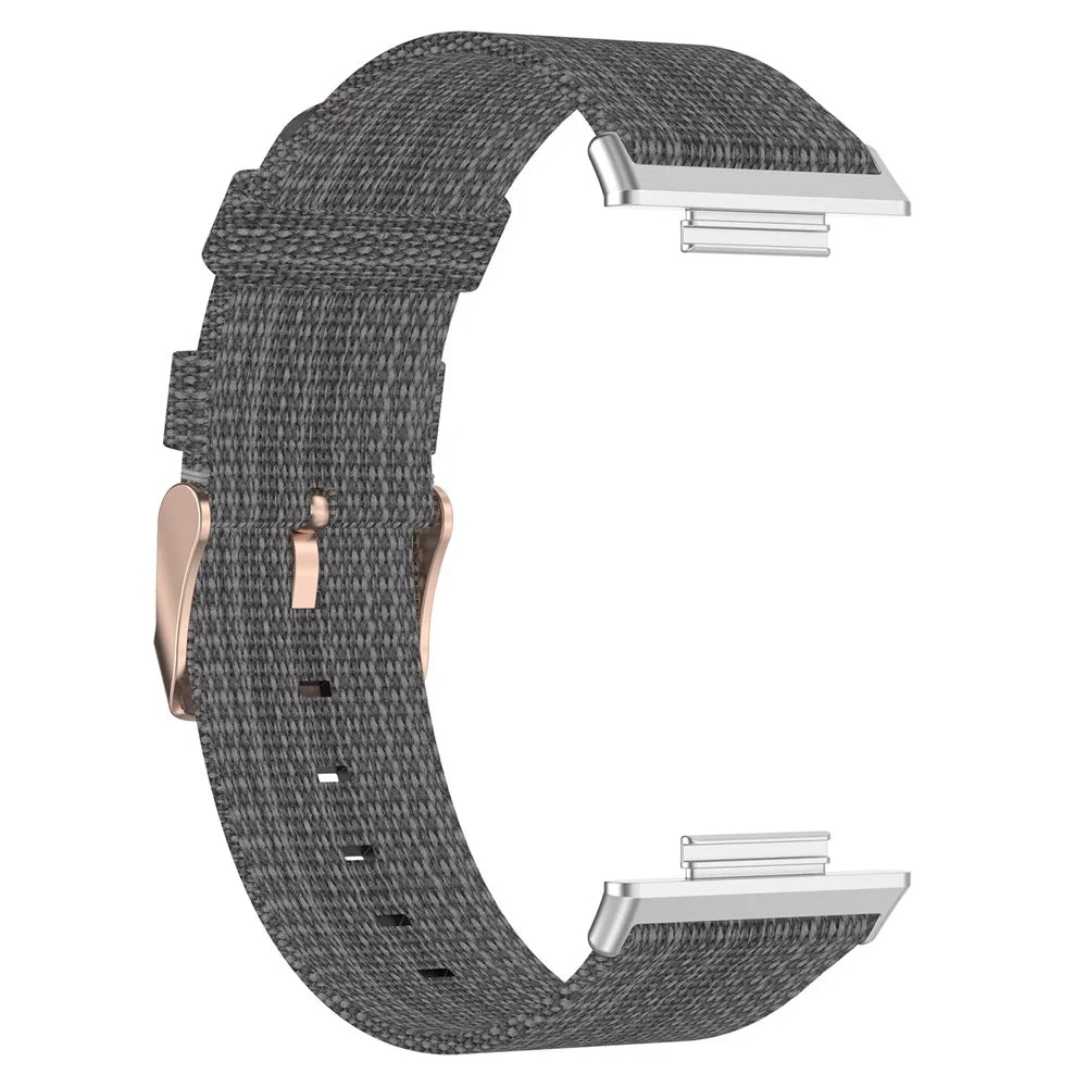 For Huawei Watch Fit 2 Watch Strap with Buckle Nylon Wrist Band Sports Watch 20mm Quick Release Watchband - Dark Grey - 4
