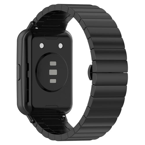 For Huawei Watch Fit 2 Smart Watch Band Buckle Design Metal Wrist Strap Replacement - Black - 1