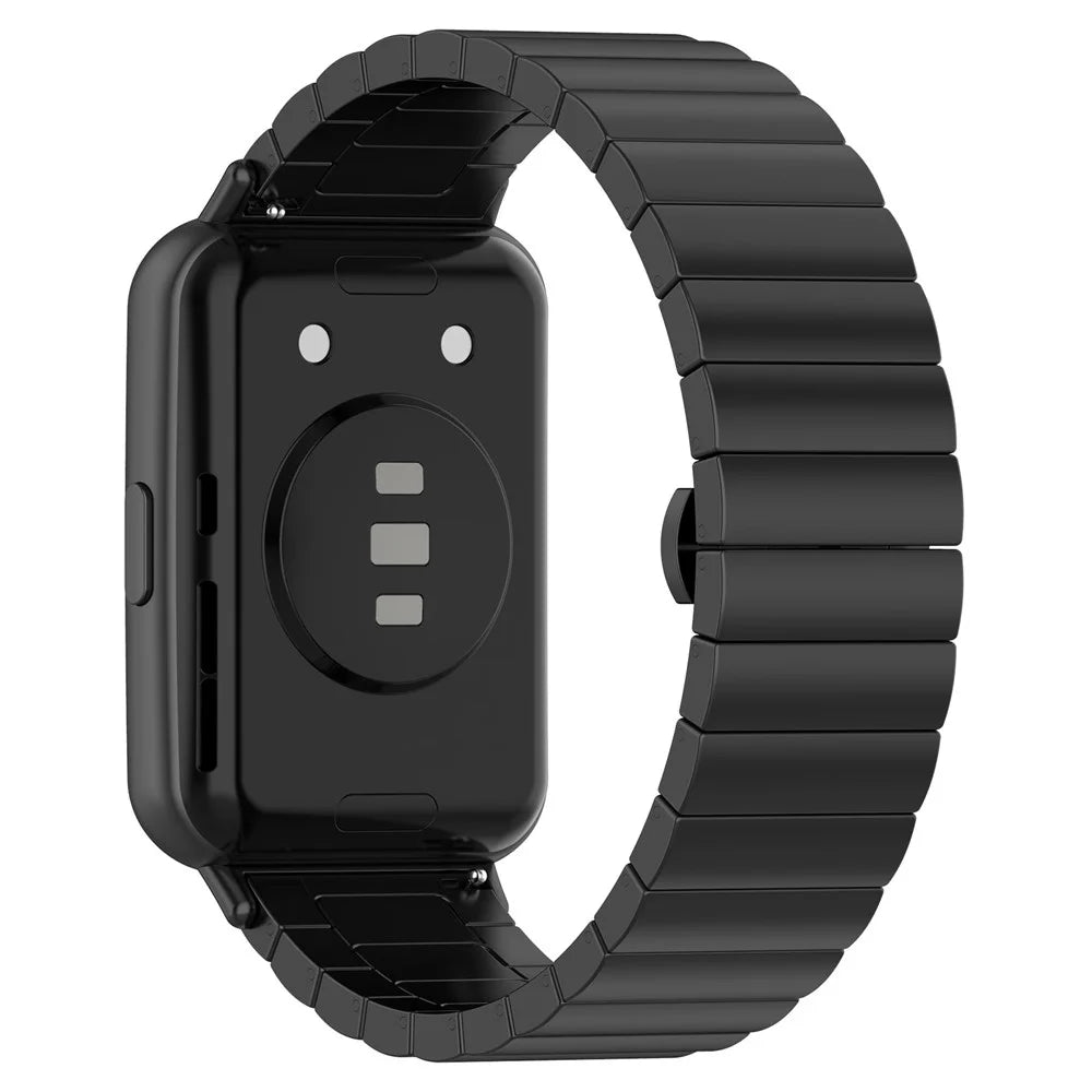 For Huawei Watch Fit 2 Smart Watch Band Buckle Design Metal Wrist Strap Replacement - Black - 1