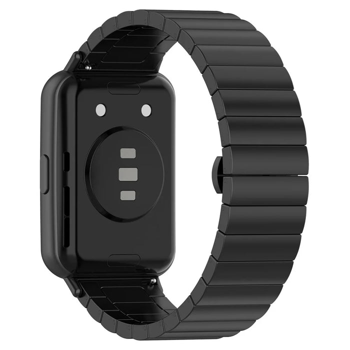 For Huawei Watch Fit 2 Smart Watch Band Buckle Design Metal Wrist Strap Replacement - Black - 1