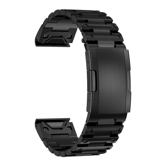 For Garmin Fenix 7X / 7X Solar / Enduro / Coros Vertix 2 Quick Release Watch Strap Stainless Steel Watch Band 26mm Replacement Strap - Black - 4