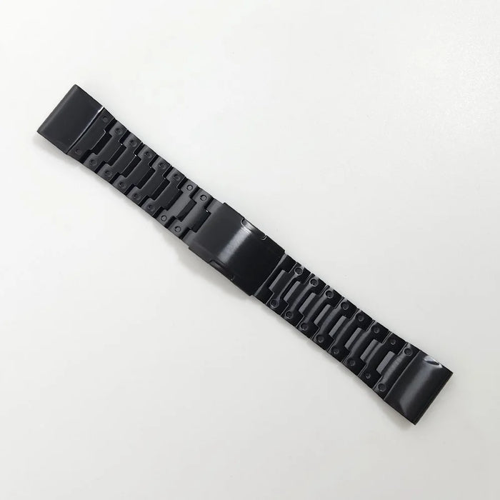 For Garmin Fenix 7X / 7X Solar / Enduro / Coros Vertix 2 Quick Release Watch Strap Stainless Steel Watch Band 26mm Replacement Strap - Black - 7