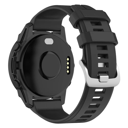For Garmin Fenix 7 / Instinct 2 / Fenix 5 / Forerunner 935 / 945 Watch Strap Silicone Wrist Band Sports Watch 22mm Watchband with Buckle - Black - 1
