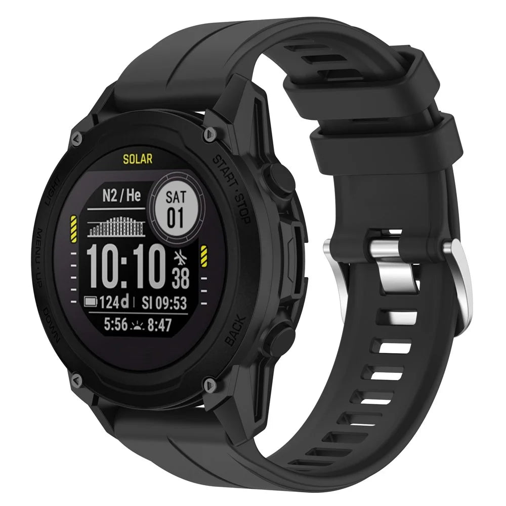 For Garmin Fenix 7 / Instinct 2 / Fenix 5 / Forerunner 935 / 945 Watch Strap Silicone Wrist Band Sports Watch 22mm Watchband with Buckle - Black - 2