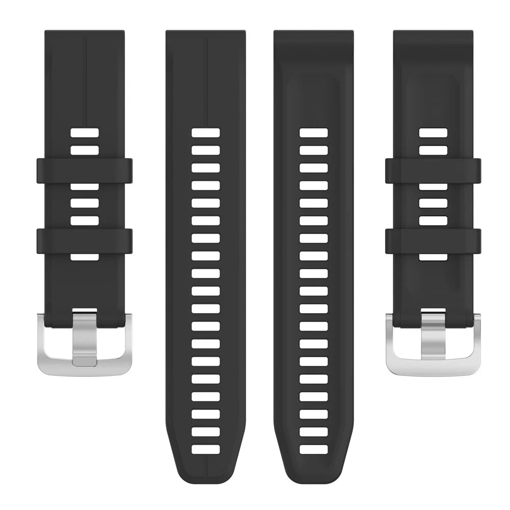 For Garmin Fenix 7 / Instinct 2 / Fenix 5 / Forerunner 935 / 945 Watch Strap Silicone Wrist Band Sports Watch 22mm Watchband with Buckle - Black - 3