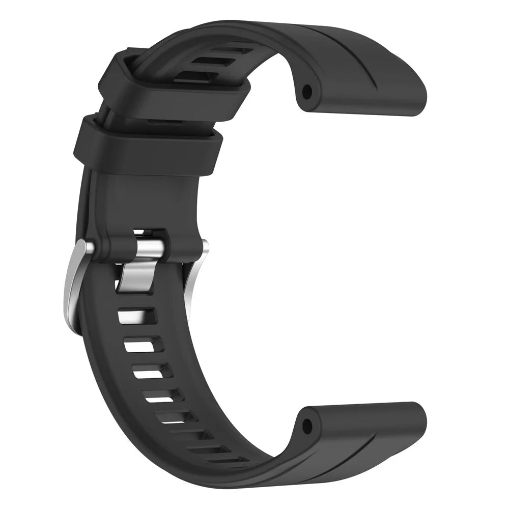 For Garmin Fenix 7 / Instinct 2 / Fenix 5 / Forerunner 935 / 945 Watch Strap Silicone Wrist Band Sports Watch 22mm Watchband with Buckle - Black - 4