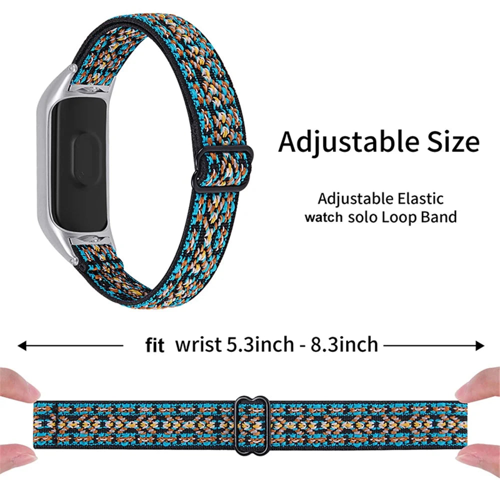 For Xiaomi Mi Band 3 / 4 Nylon Braided Watch Strap Replacement Adjustable Elastic Wrist Band - Style 4 - 2