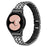 For Samsung Galaxy Watch4 Active 40mm/44mm / Watch4 Classic 42mm/46mm Metal Watch Strap 5 Beads 3 Rows Rhinestones Decor Watch Wrist Band Replacement - Black / White - 1