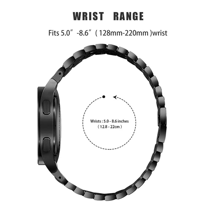 For Samsung Galaxy Watch4 Active 40mm/44mm / Watch4 Classic 42mm/46mm Metal Watch Strap 5 Beads 3 Rows Rhinestones Decor Watch Wrist Band Replacement - Black / White - 3