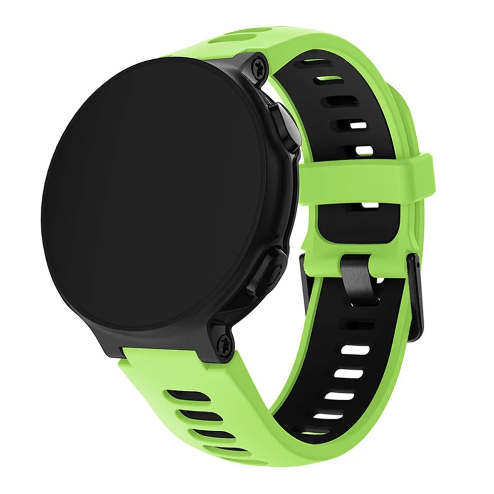 For Garmin Forerunner 235 / 230 / 620 / 630 / 220 / 735 / 735XT Replacement Watch Band Watch Strap with Black Buckle / Spring Bar Universal 22mm Silicone Watchband - Green / Black - 2