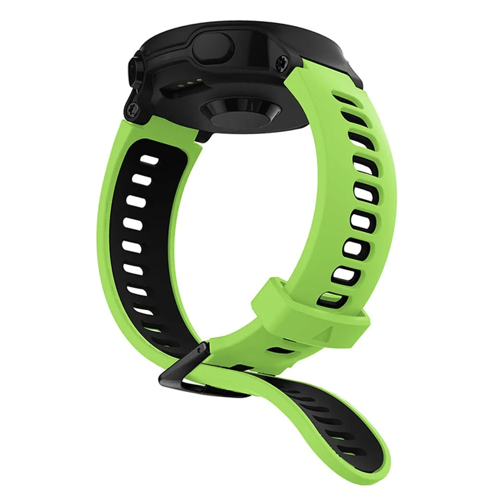For Garmin Forerunner 235 / 230 / 620 / 630 / 220 / 735 / 735XT Replacement Watch Band Watch Strap with Black Buckle / Spring Bar Universal 22mm Silicone Watchband - Green / Black - 3