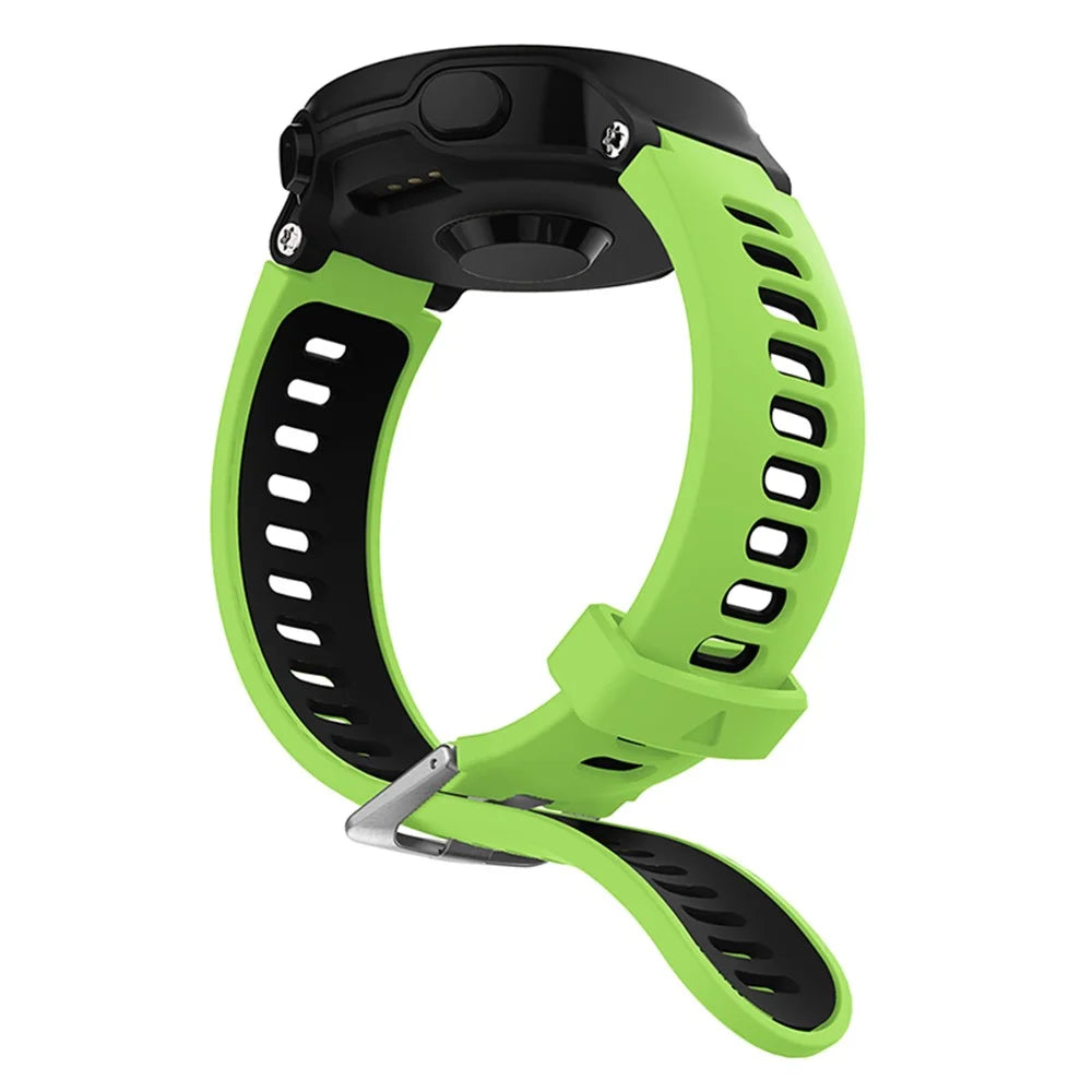 For Garmin Forerunner 235 / 230 / 620 / 630 / 220 / 735 / 735XT Silicone Watch Band Quick Release Watch Strap Replacement Part Universal 22mm Watchband with Silver Buckle - Green / Black - 3