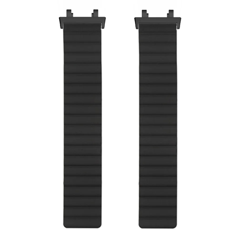 Magnetic Sweat-proof Watch Band for Huami Amazfit T-Rex 2 Adjustable Silicone Wrist Strap Dual-Color Design - Black - 4
