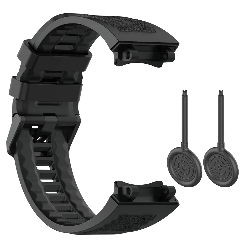For Huami Amazfit T-Rex 2 Strap Replacement Universal 22mm Silicone Watch Band - Black - 2