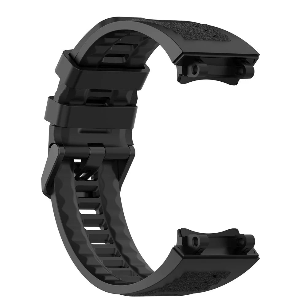 For Huami Amazfit T-Rex 2 Strap Replacement Universal 22mm Silicone Watch Band - Black - 3