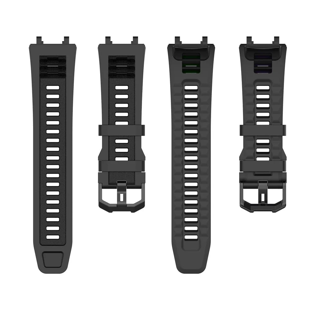 For Huami Amazfit T-Rex 2 Strap Replacement Universal 22mm Silicone Watch Band - Black - 6