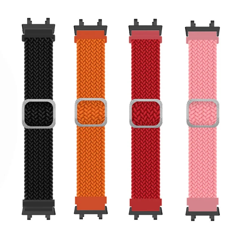 Watch Strap for Huami Amazfit T-Rex 2, Nylon Braided Adjustable Loop Wrist Band Replacement - Blue / White - 4