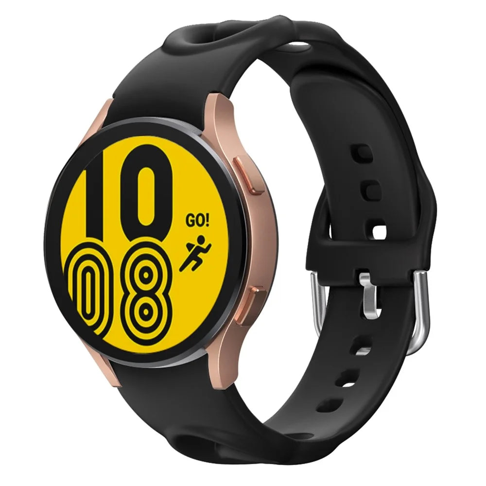 For Samsung Galaxy Watch6 40mm 44mm / Watch6 Classic 43mm 47mm / Watch 5 40mm 44mm / 5 Pro 45mm / Watch4 40mm 44mm Quick Release Watch Band Set Silicone Hollow Watch Strap 20mm Replacement Watchband - Black - 2