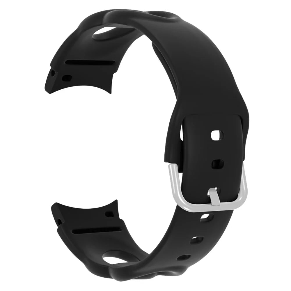For Samsung Galaxy Watch6 40mm 44mm / Watch6 Classic 43mm 47mm / Watch 5 40mm 44mm / 5 Pro 45mm / Watch4 40mm 44mm Quick Release Watch Band Set Silicone Hollow Watch Strap 20mm Replacement Watchband - Black - 3