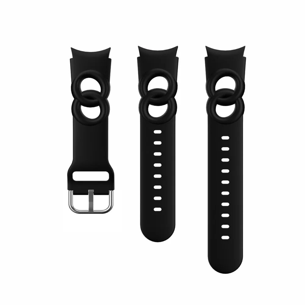For Samsung Galaxy Watch6 40mm 44mm / Watch6 Classic 43mm 47mm / Watch 5 40mm 44mm / 5 Pro 45mm / Watch4 40mm 44mm Quick Release Watch Band Set Silicone Hollow Watch Strap 20mm Replacement Watchband - Black - 4