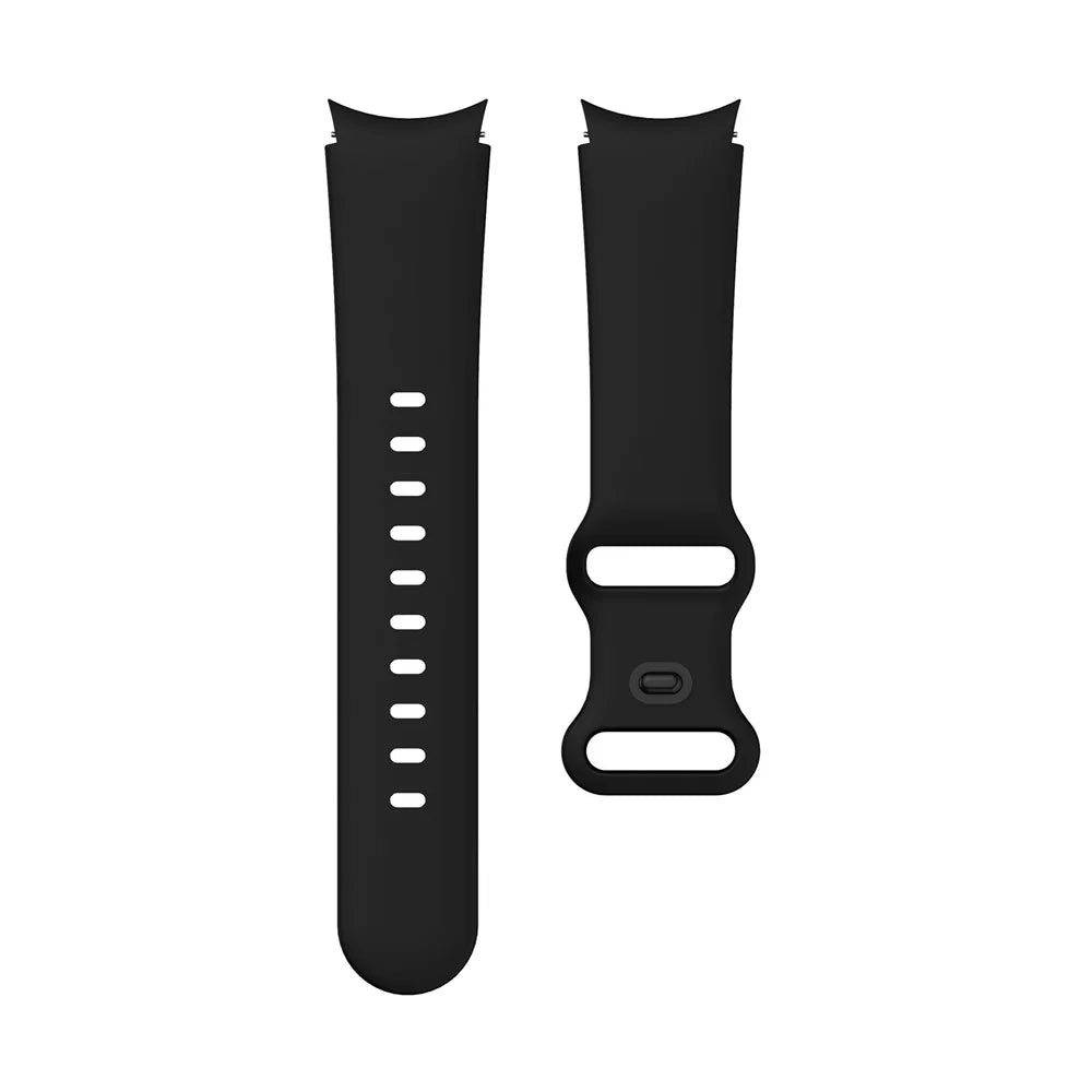 For Samsung Galaxy Watch4 Classic 42mm / 46mm / Watch4 Active 40mm / 44mm Silicone Watch Band Wrist Strap with Adjustable Buckle - Black - 3