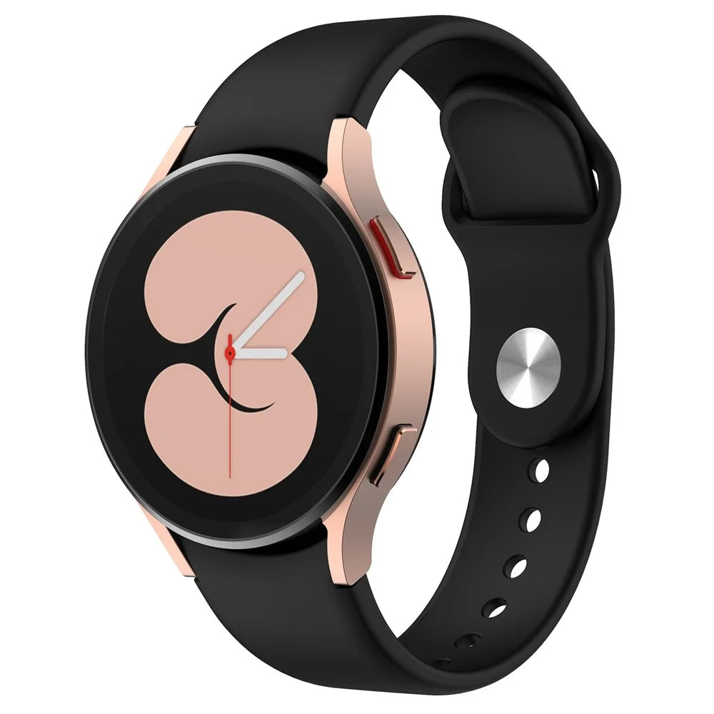 For Samsung Galaxy Watch6 40mm 44mm / Watch6 Classic 43mm 47mm / Watch 5 40mm 44mm / 5 Pro 45mm / Watch4 40mm 44mm Quick Release Watch Band Silicone Watch Strap 20mm Watchband - Black - 2