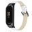 For Xiaomi Mi Band 7 Genuine Cowhide Leather Watch Strap Replacement Watchband with Black Watch Case - White - 1