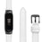 For Xiaomi Mi Band 7 Genuine Cowhide Leather Watch Strap Replacement Watchband with Black Watch Case - White - 3