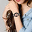 For Samsung Galaxy Watch3 41mm / Watch 42mm Double Buckle Design 5 Rows Rhinestone Stainless Steel Watch Band Wrist Strap 20mm - Black - 4