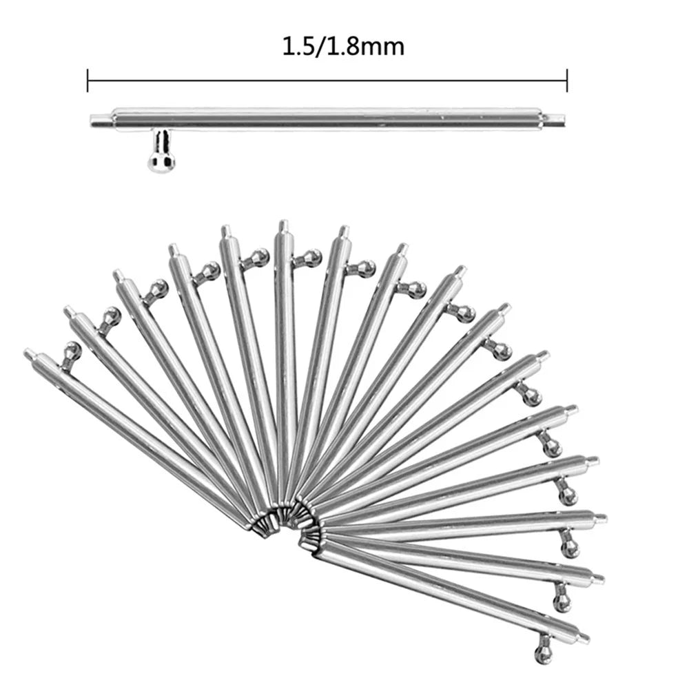 Spring Bar Tool 1.8mm Thickness Stainless Steel Spring Bars Pins for 18mm Watch Strap Bands - 2